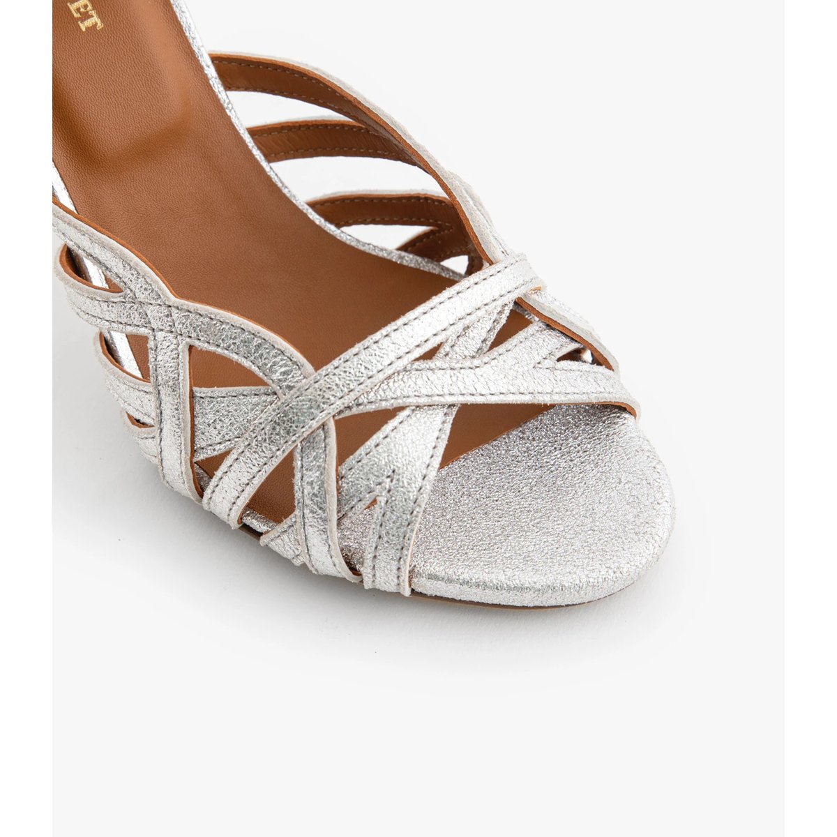 Sandale cuir pailleté ARIANA argenté, MAISON TOUFET