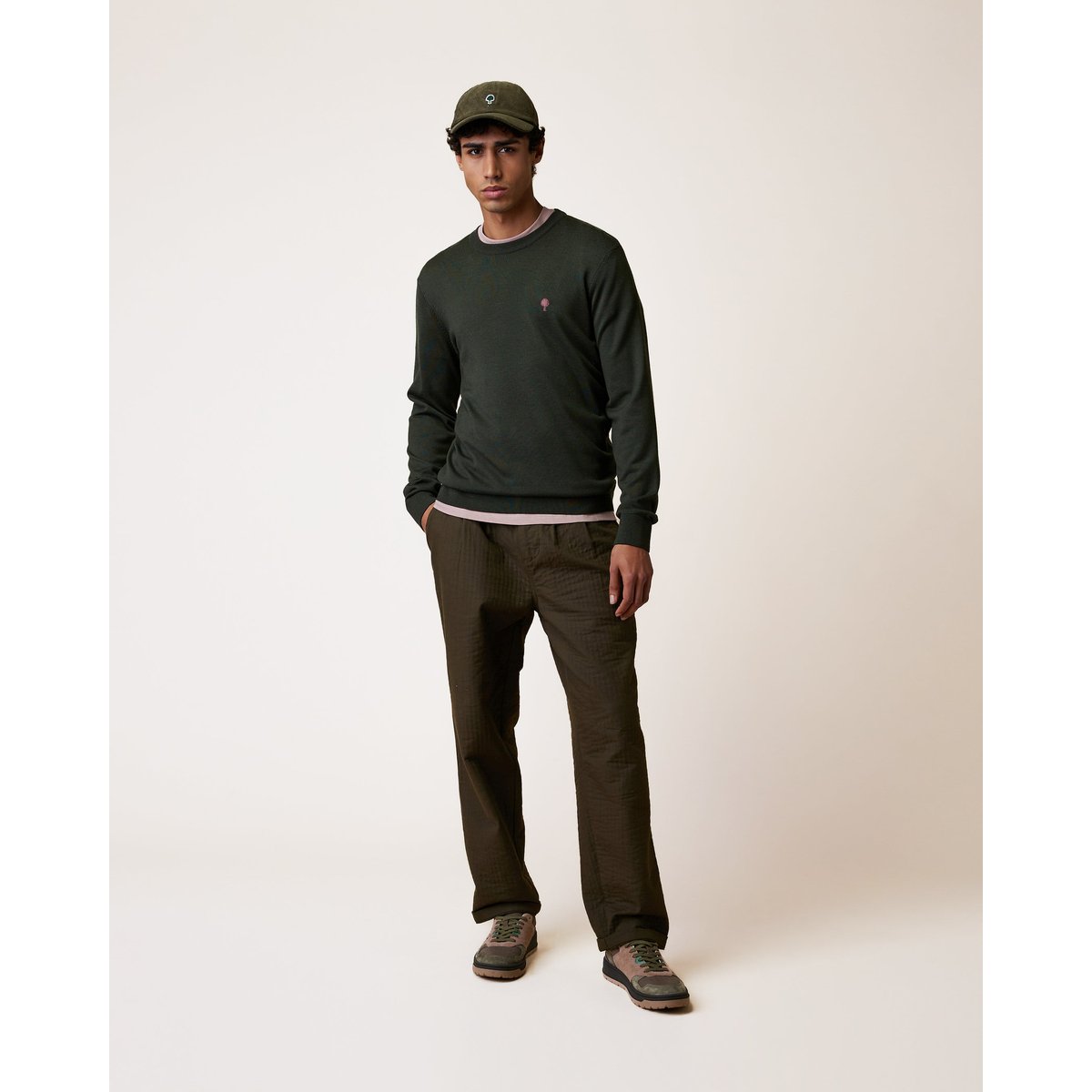 Pull en maille kaki, FAGUO