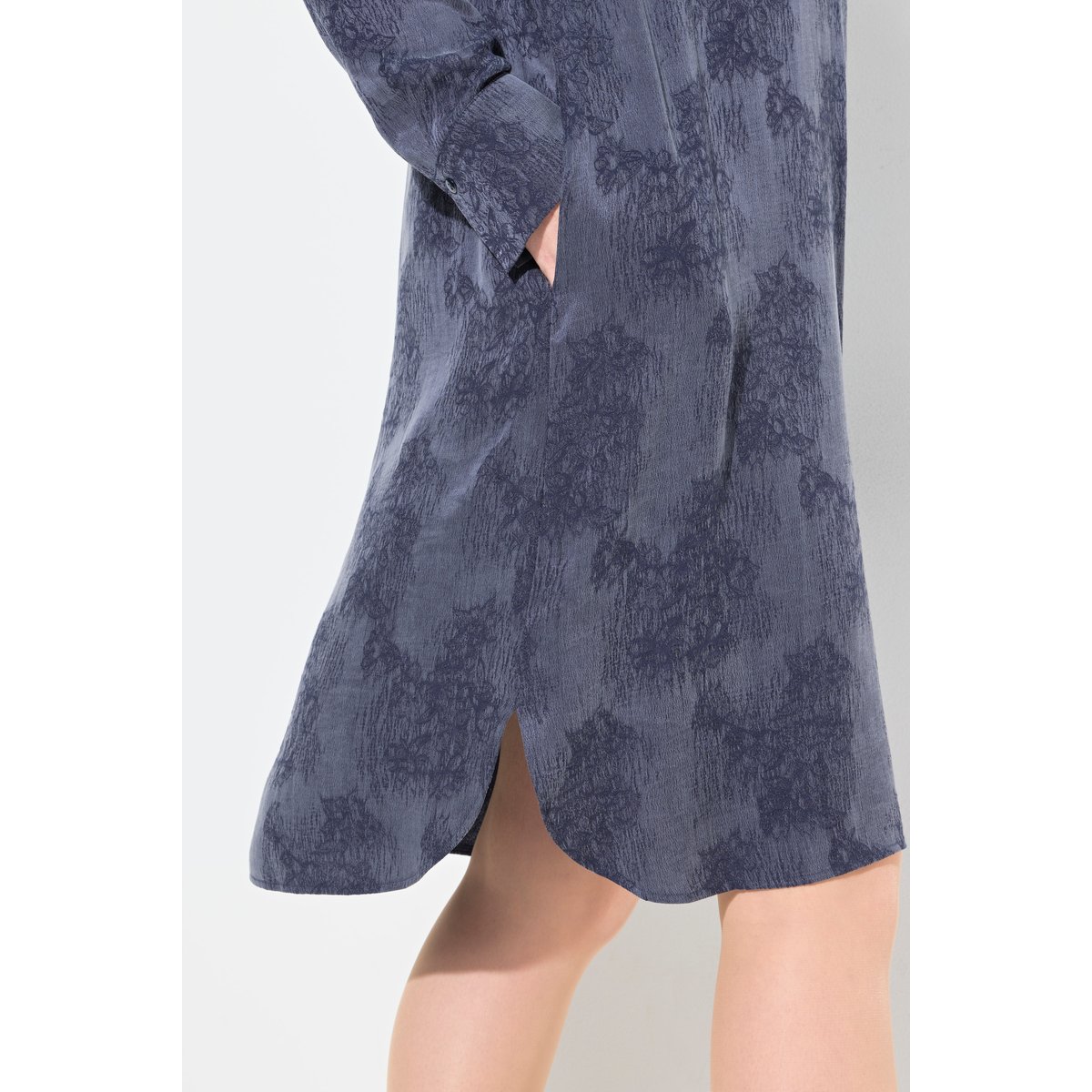 Robe en Lyocell, col montant marine, ULLA POPKEN