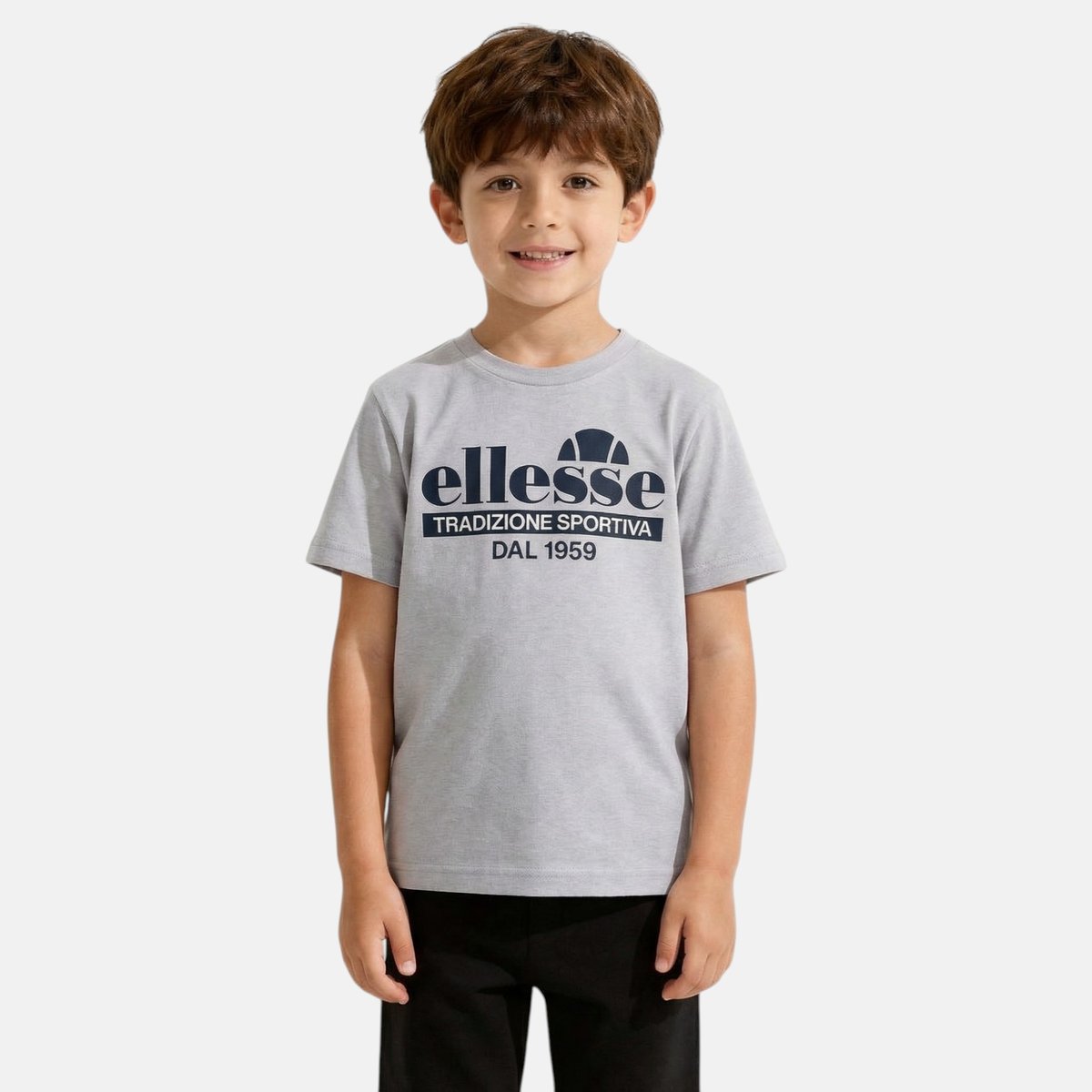 T-shirt manches courtes imprimé, col rond TEAM gris clair, ELLESSE