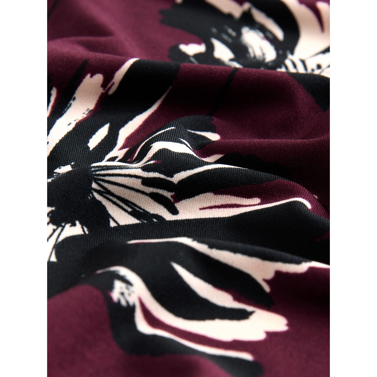 Mini robe trapèze à manches longues imprimé floral rouge bordeaux, NEXT