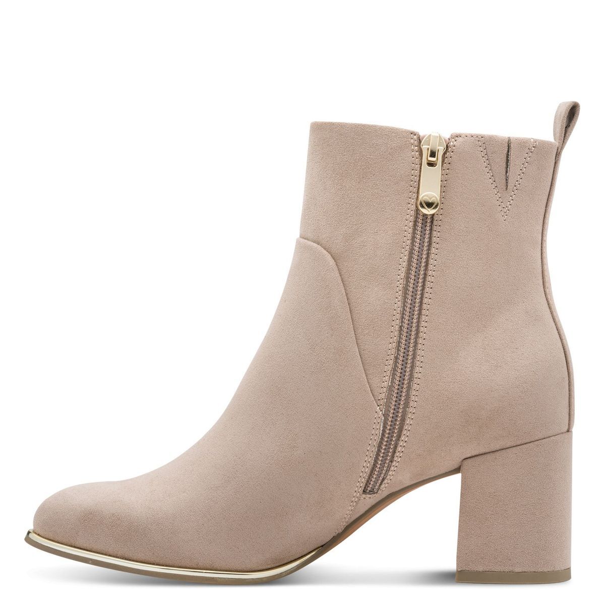 Bottine talon bloc beige crème brillant, MARCO TOZZI
