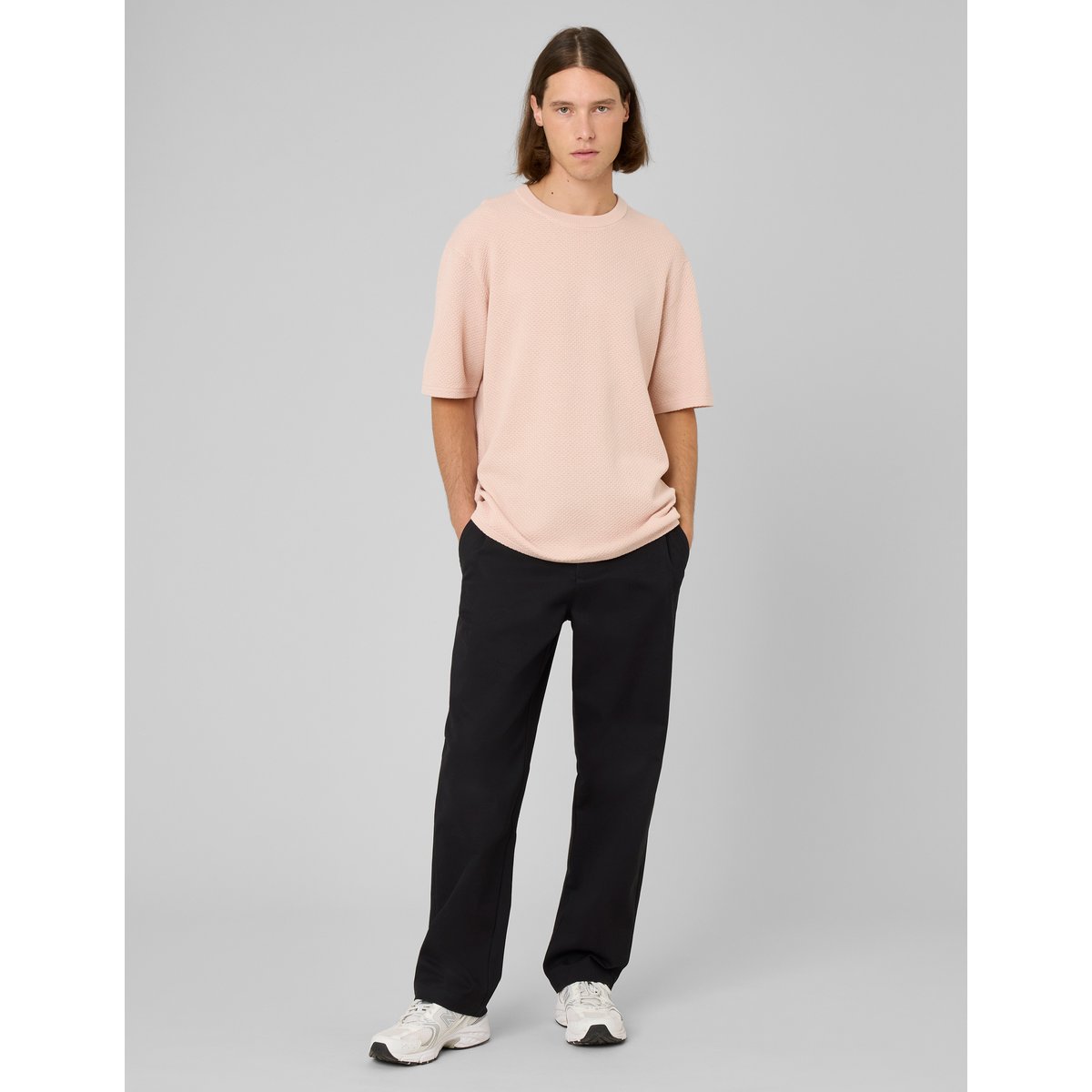 Pantalon chino à pinces noir, BZB