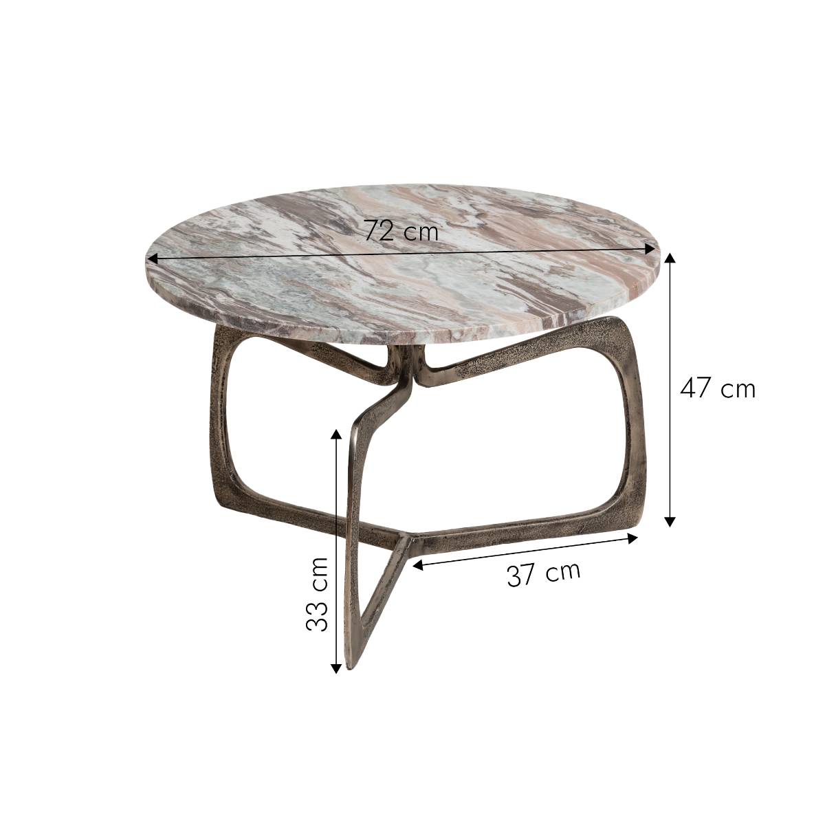 Table basse en marbre ronde VALOU gris, MADE IN MEUBLES