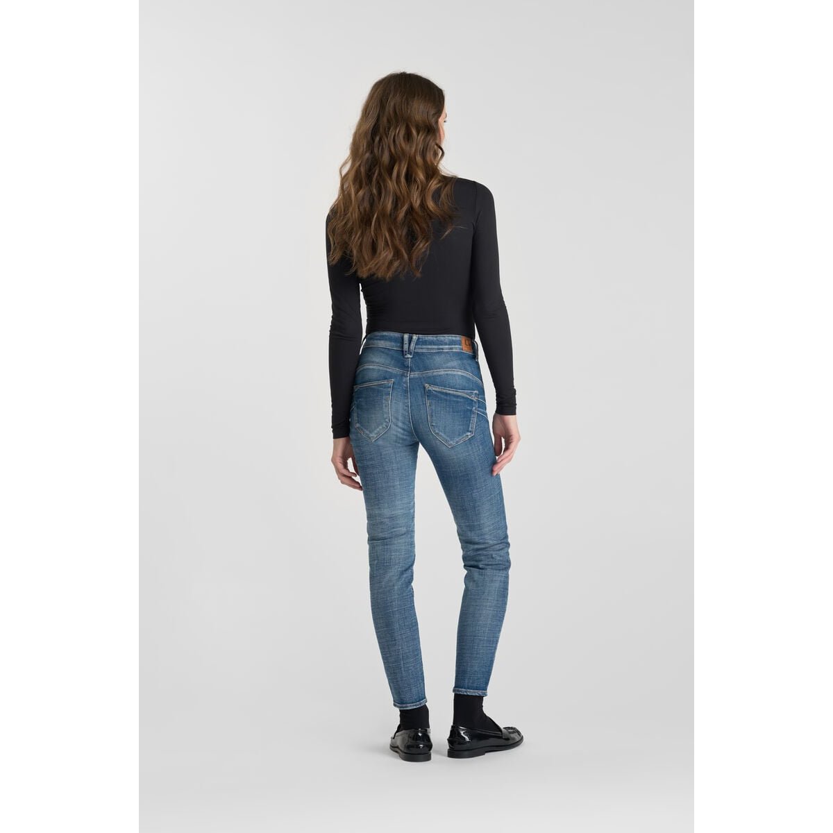Jeans push-up slim taille haute PULP, 7/8ème blue, LE TEMPS DES CERISES