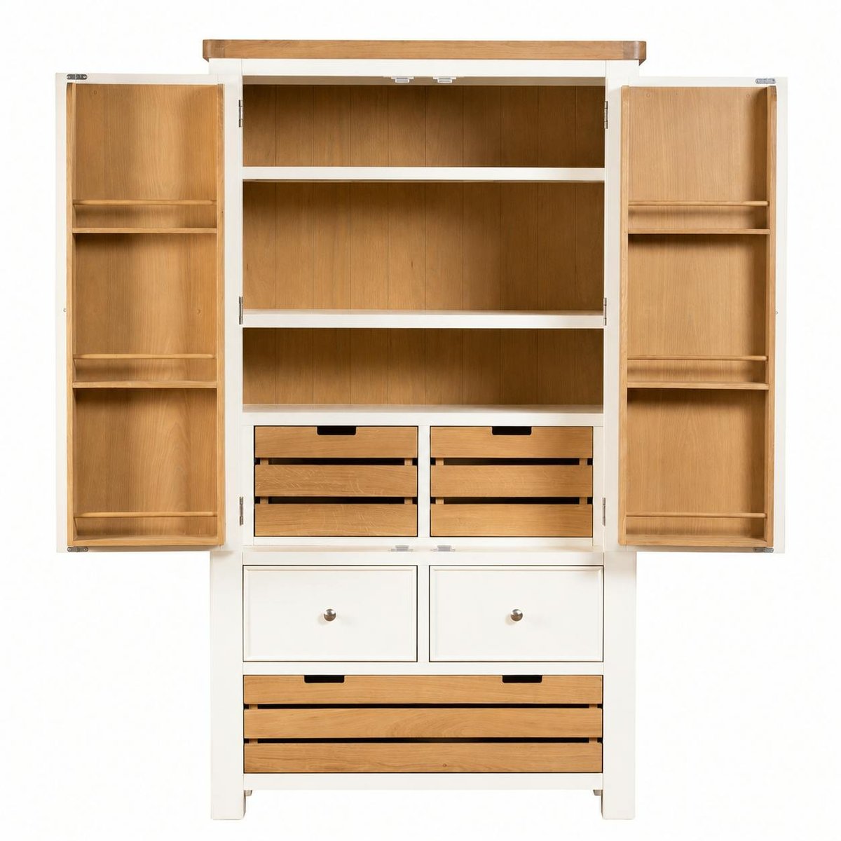 Buffet de cuisine garde-manger blanc style campagne chic VELIA blanc, PIER IMPORT