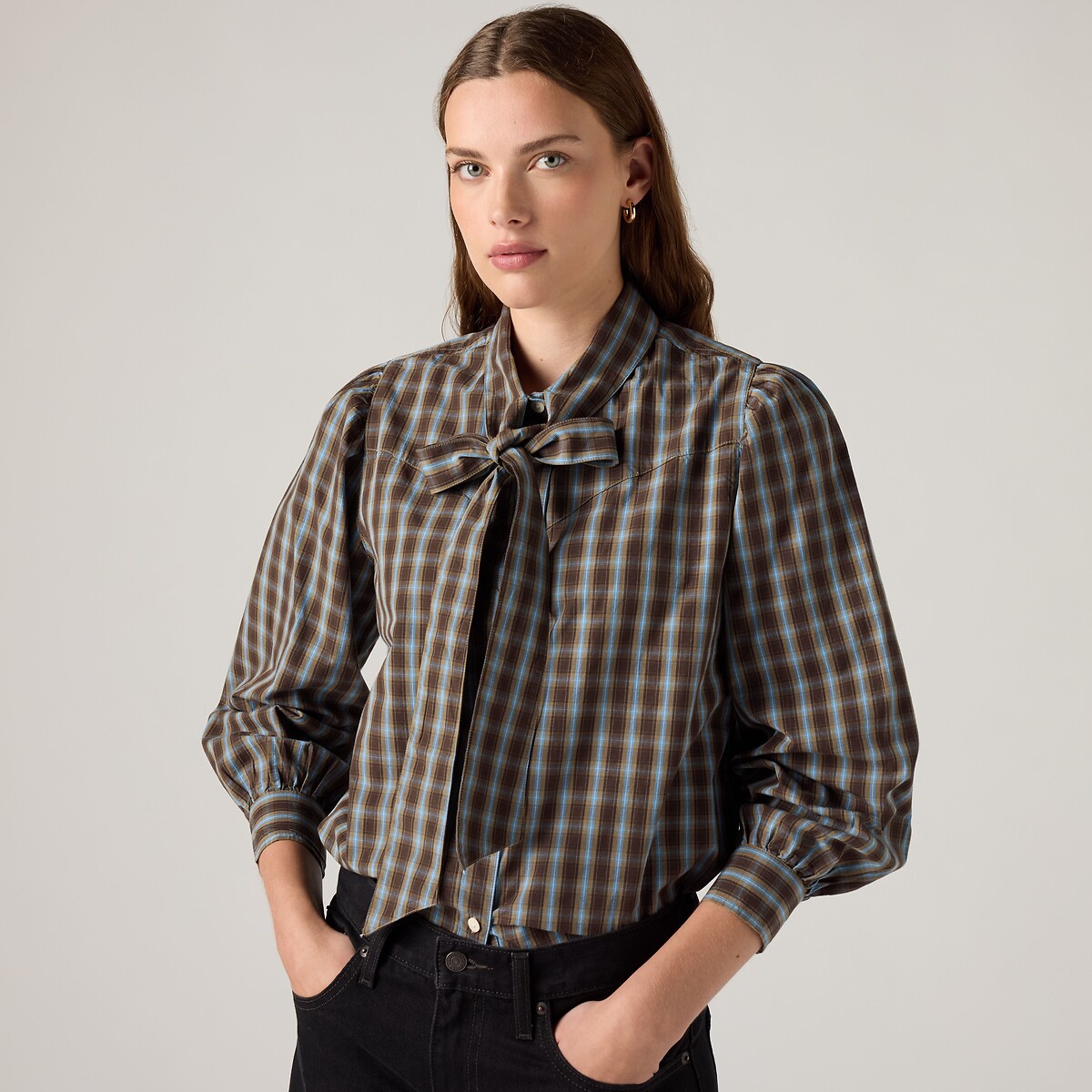 Bluse Judice mit Schluppenkragen grau, LEVI'S