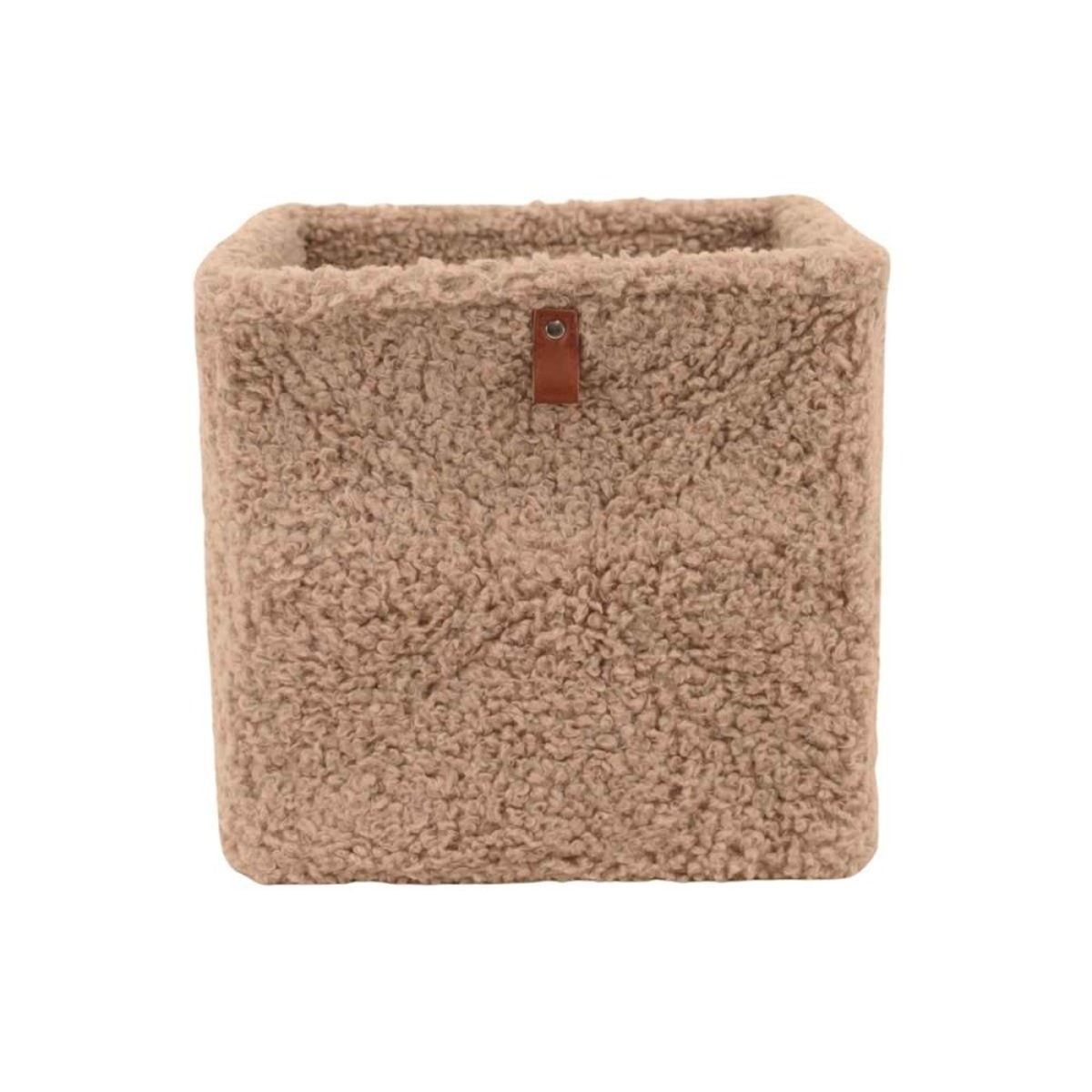 Cube de rangement bouclette taupe 31x31cm taupe, ORNAMI