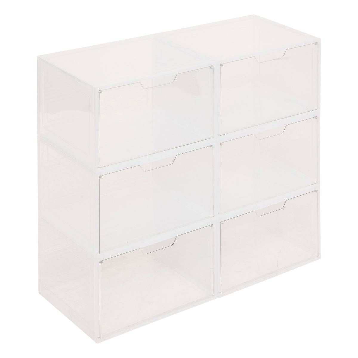 Lot de 6 boîtes range-chaussures SPACY PLUS transparent, 5FIVE SIMPLY SMART