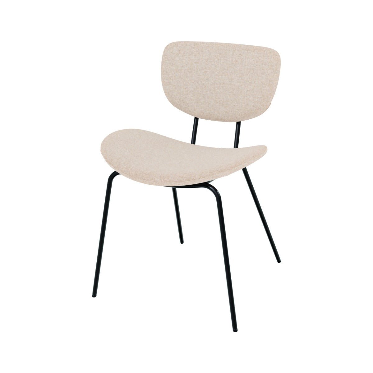 Lot de 2 chaises en tissu et pieds en métal - VERNER beige, MAISON PAVANE