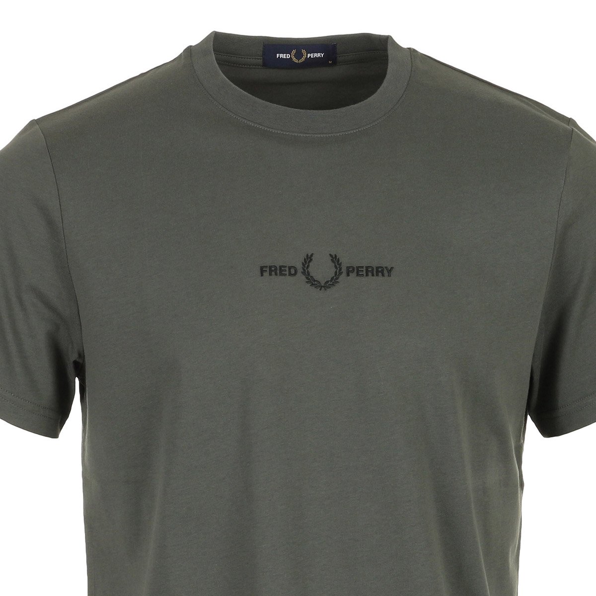 EMBROIDERED T-SHIRT field green, FRED PERRY