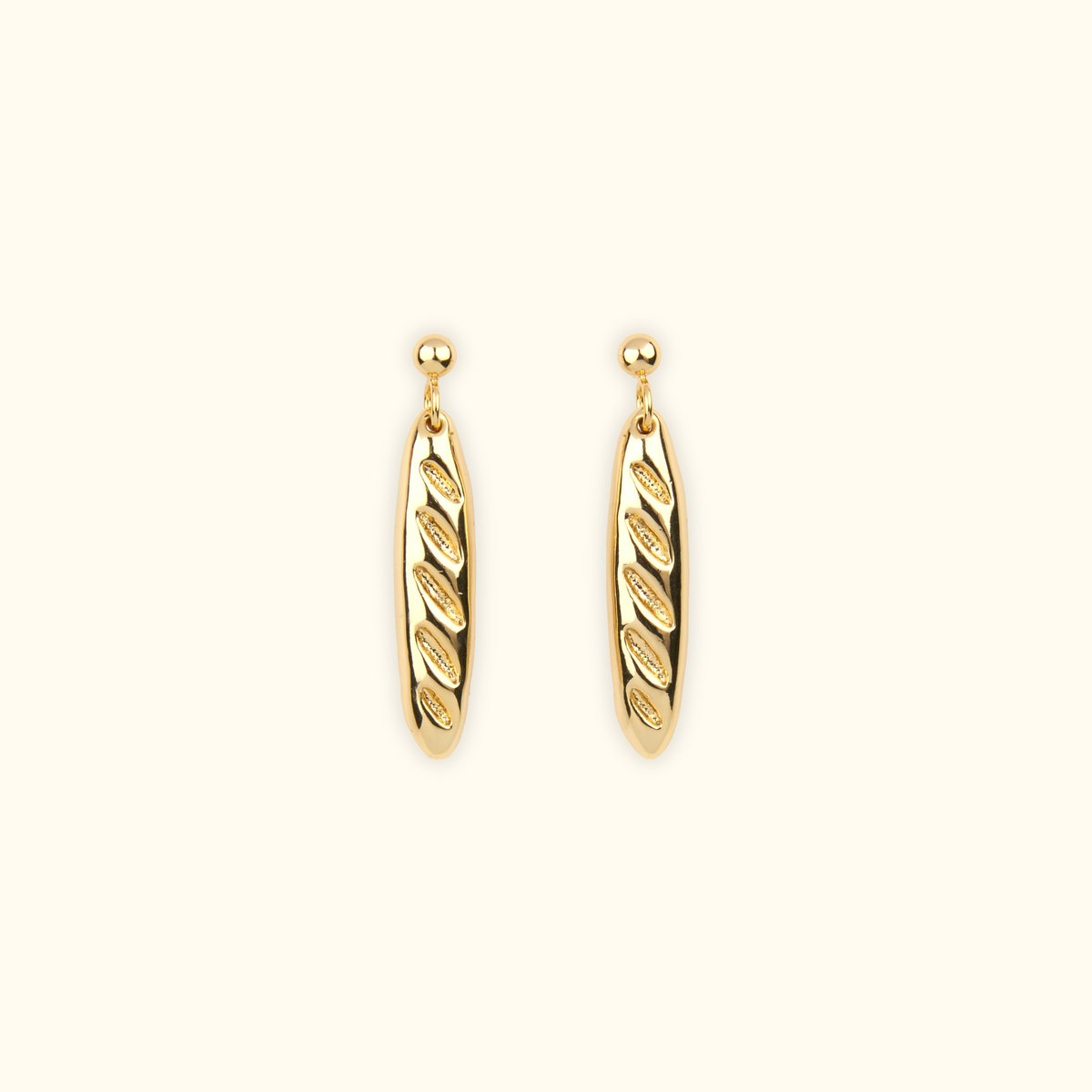 Boucles d'oreilles BAGUETTE doré, COUCOU SUZETTE