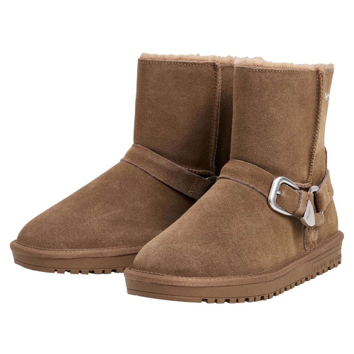 Bottines En Daim Avec Franges beige taupe, PEPE JEANS
