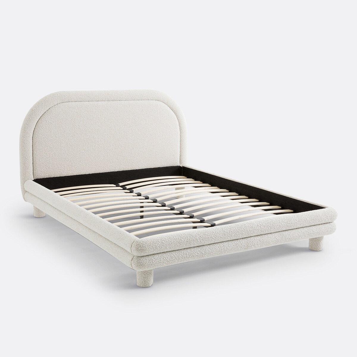 Mendosa Bouclé Bed with Bed Base ecru , LA REDOUTE INTERIEURS