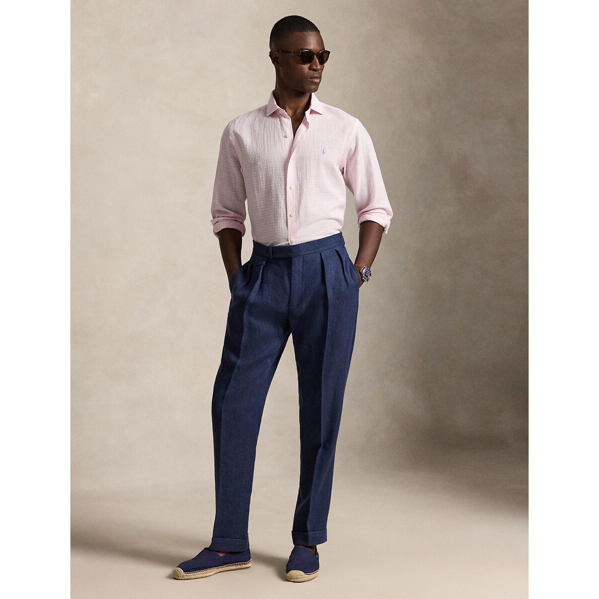 Regular Fit Long Sleeve Shirt pink/white, POLO RALPH LAUREN