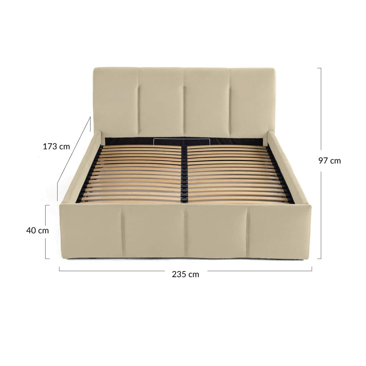 Lit coffre - ELYSIA beige, BEST MOBILIER