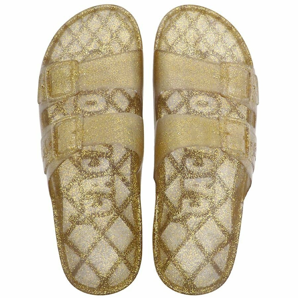 Anjo Double Mules with Sheer Buckles gold-coloured, CACATOES
