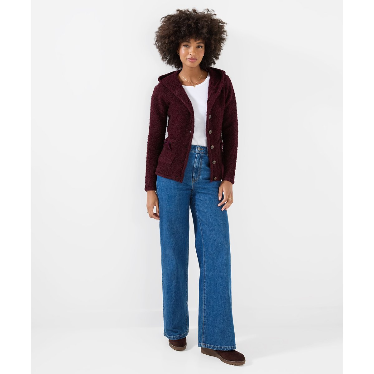 Cardigan Boutonné à Capuche Favorite de Joe Pour Toujours rouge, JOE BROWNS