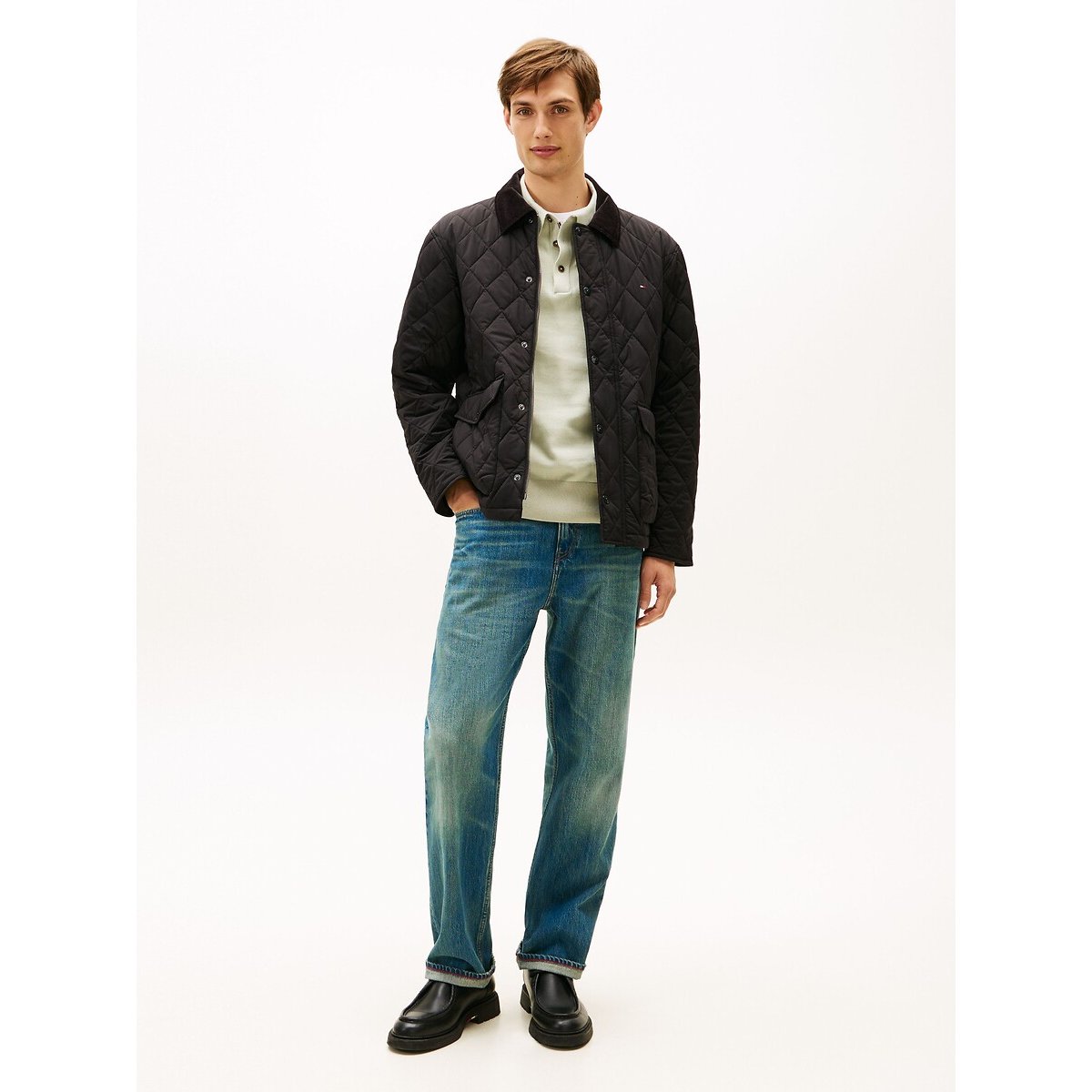 Veste matelassée col velours noir, TOMMY HILFIGER