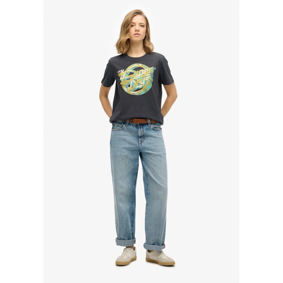 T-shirt décontracté Rock Band anthracite foncé, SUPERDRY