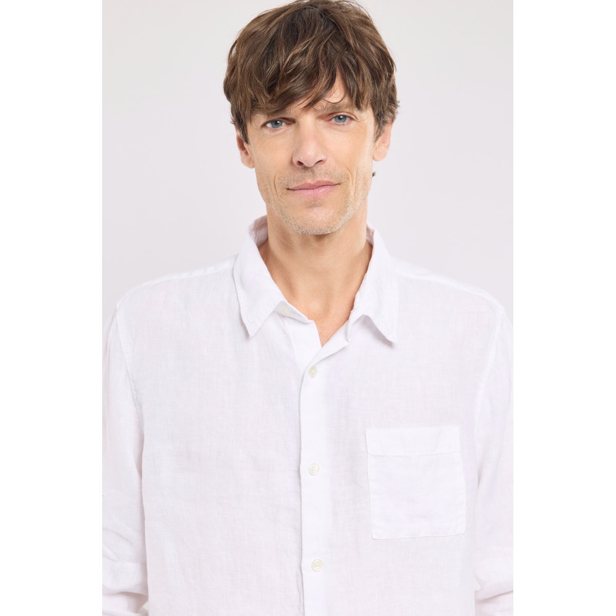Chemise coupe confort - lin blanc, ARMOR-LUX