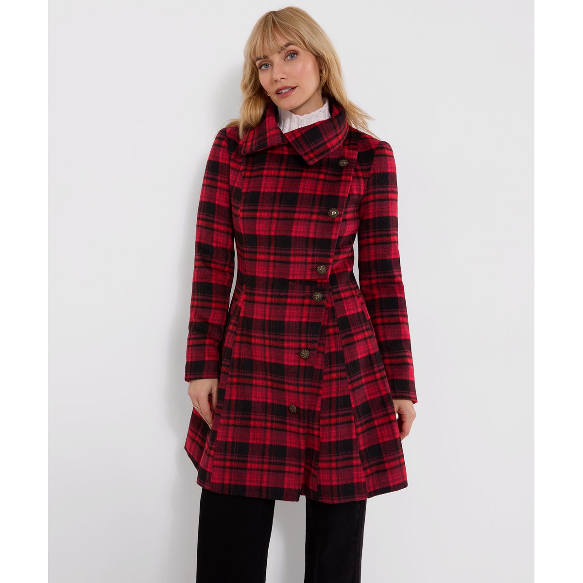 Manteau à Carreaux Jours d'Automne rouge, JOE BROWNS
