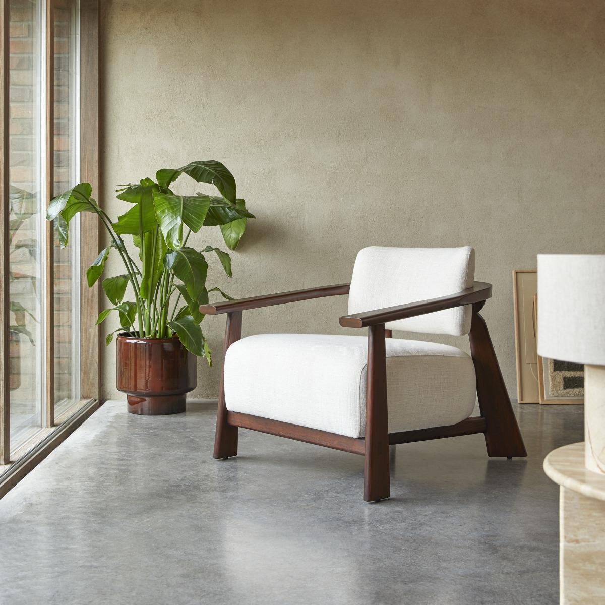 Fauteuil en Tissu massif, MATÉO marron, TIKAMOON