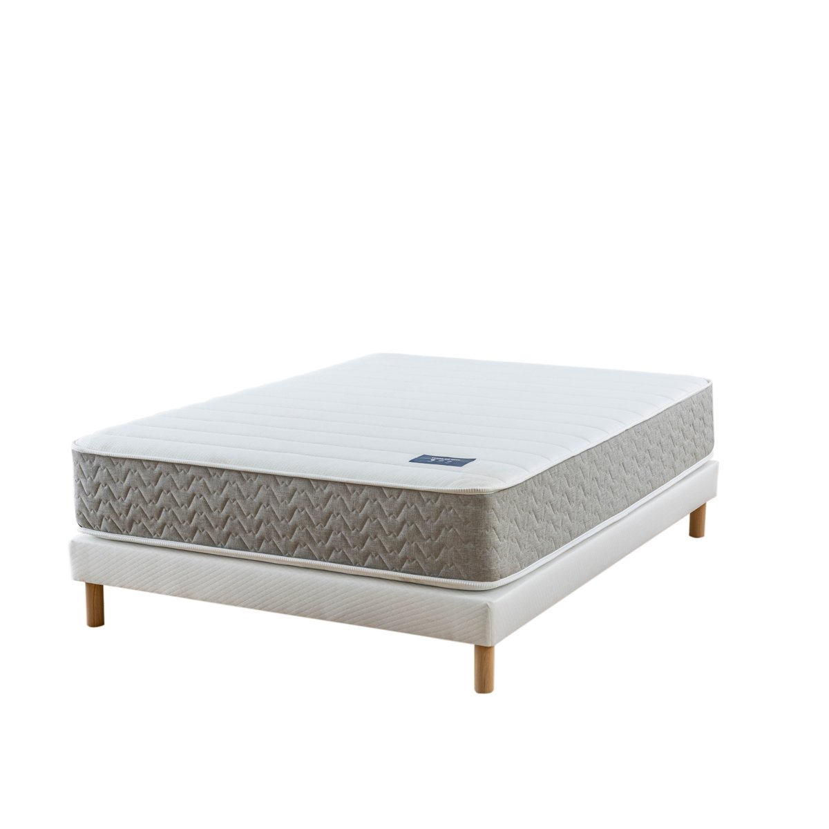 Ensemble matelas hybride 29 cm + sommier + pieds L'Envie - L'Envie blanc, TERRE DE NUIT