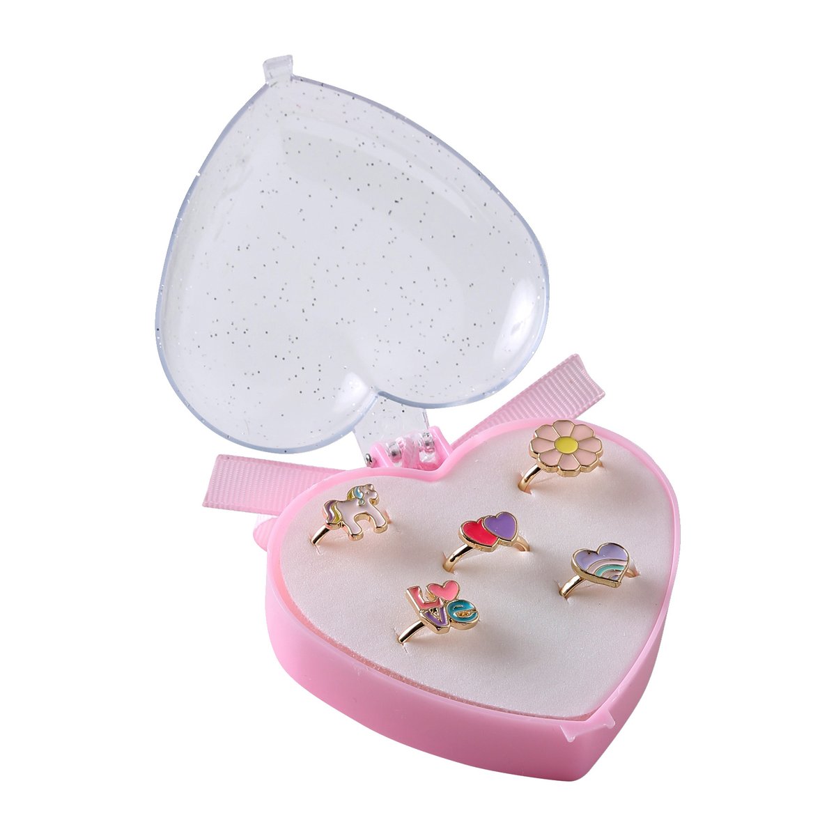 Coffret de 5 bagues rose, VERTBAUDET