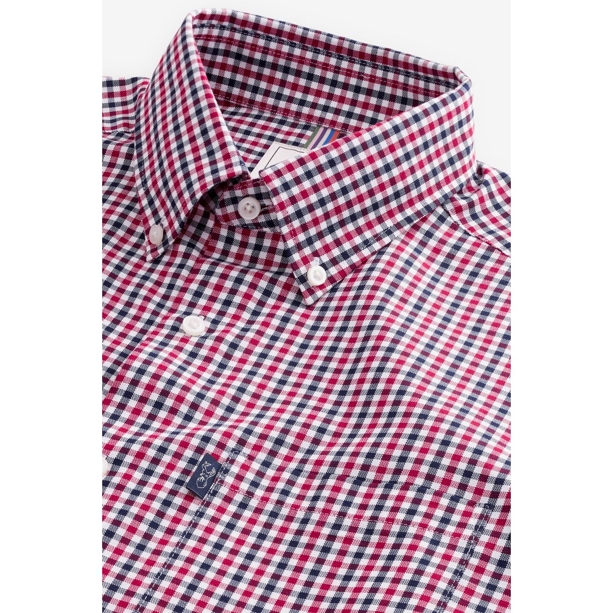 Chemise oxford boutonnée vichy rouge, NEXT