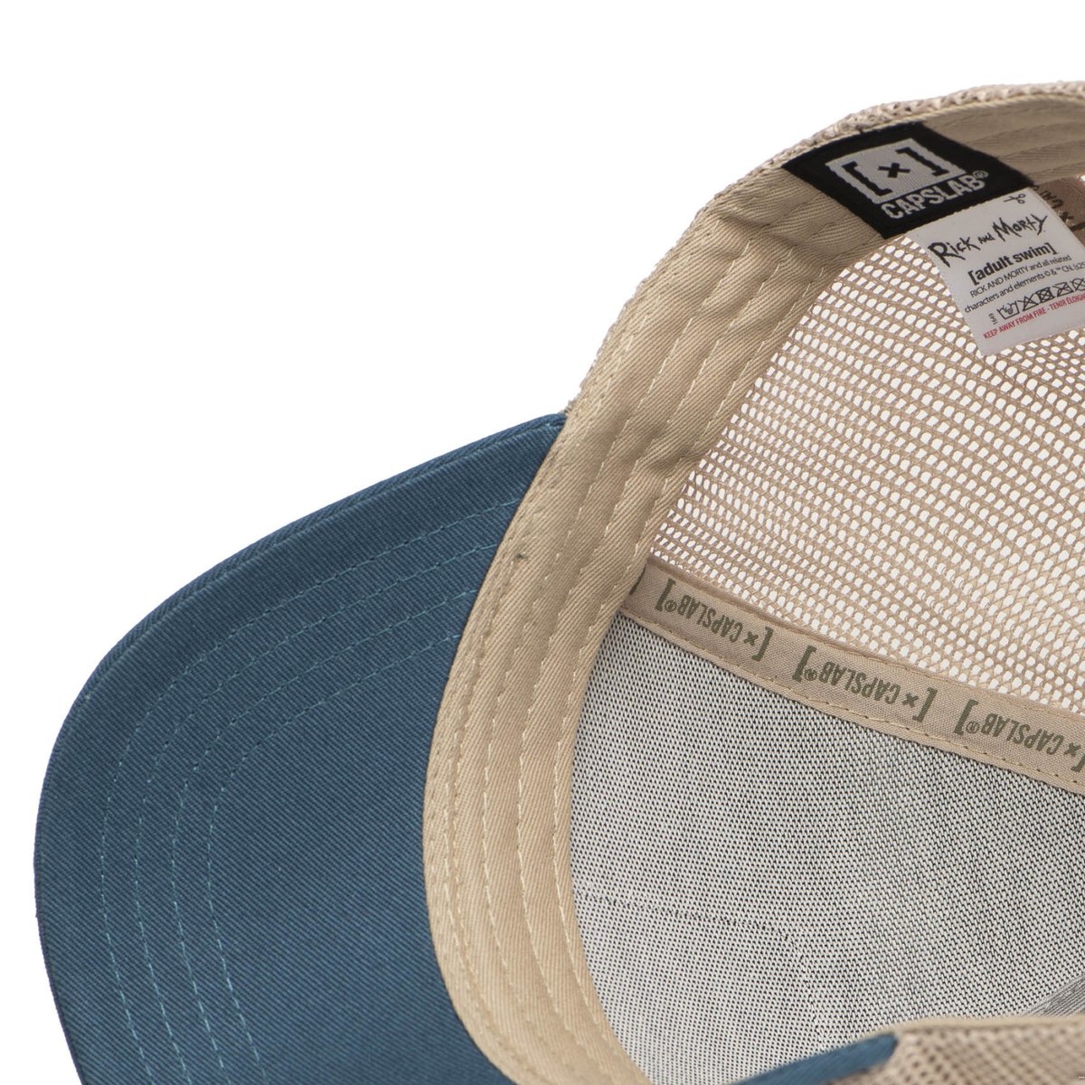 Casquette trucker Rick & Morty bleu pétrole/kaki/beige, CAPSLAB