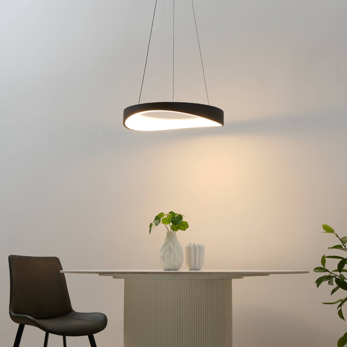 Suspension LED blanche épurée - LINISIA noir, KOSILUM