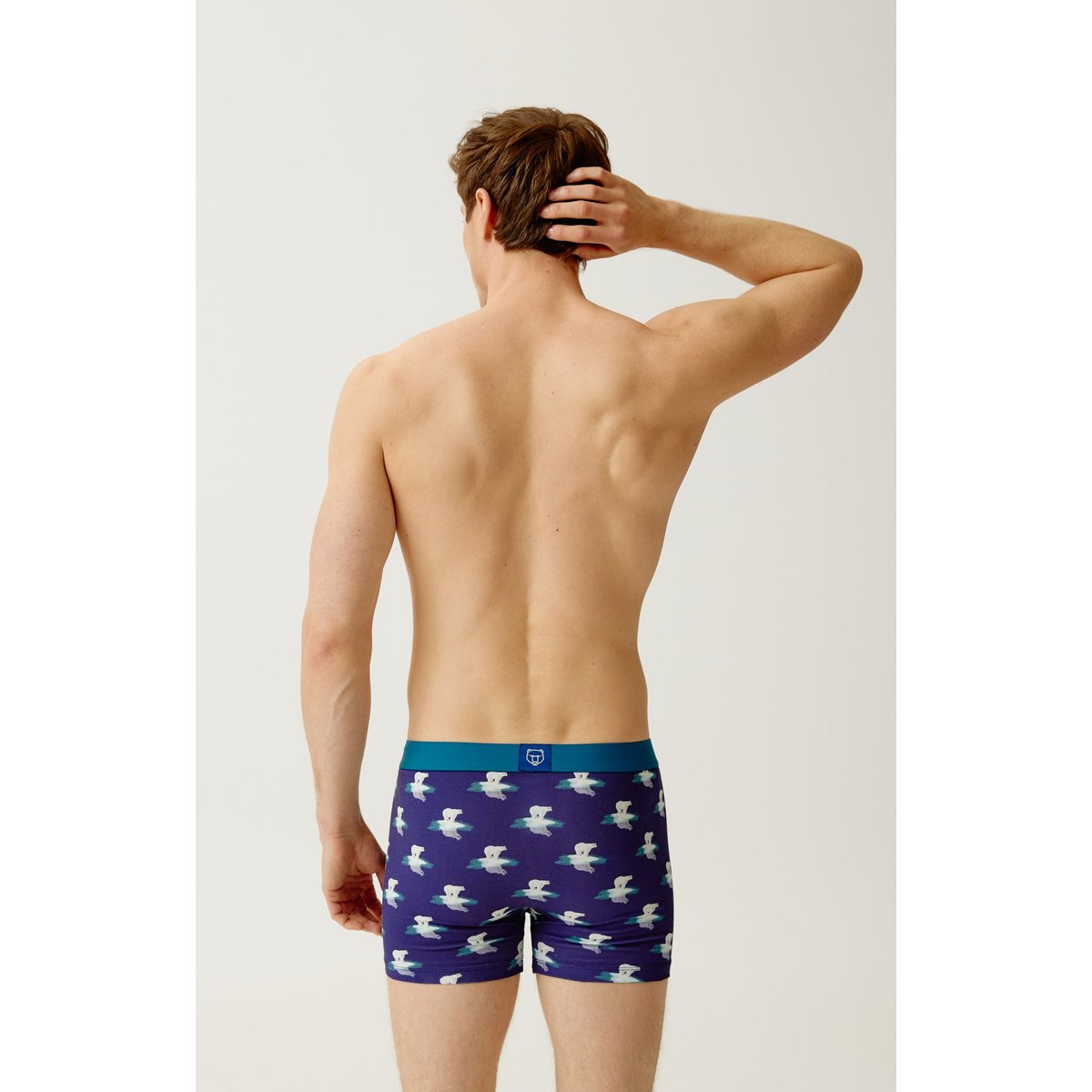 Boxer en jersey de coton imprimé Pôle position marine, ARTHUR