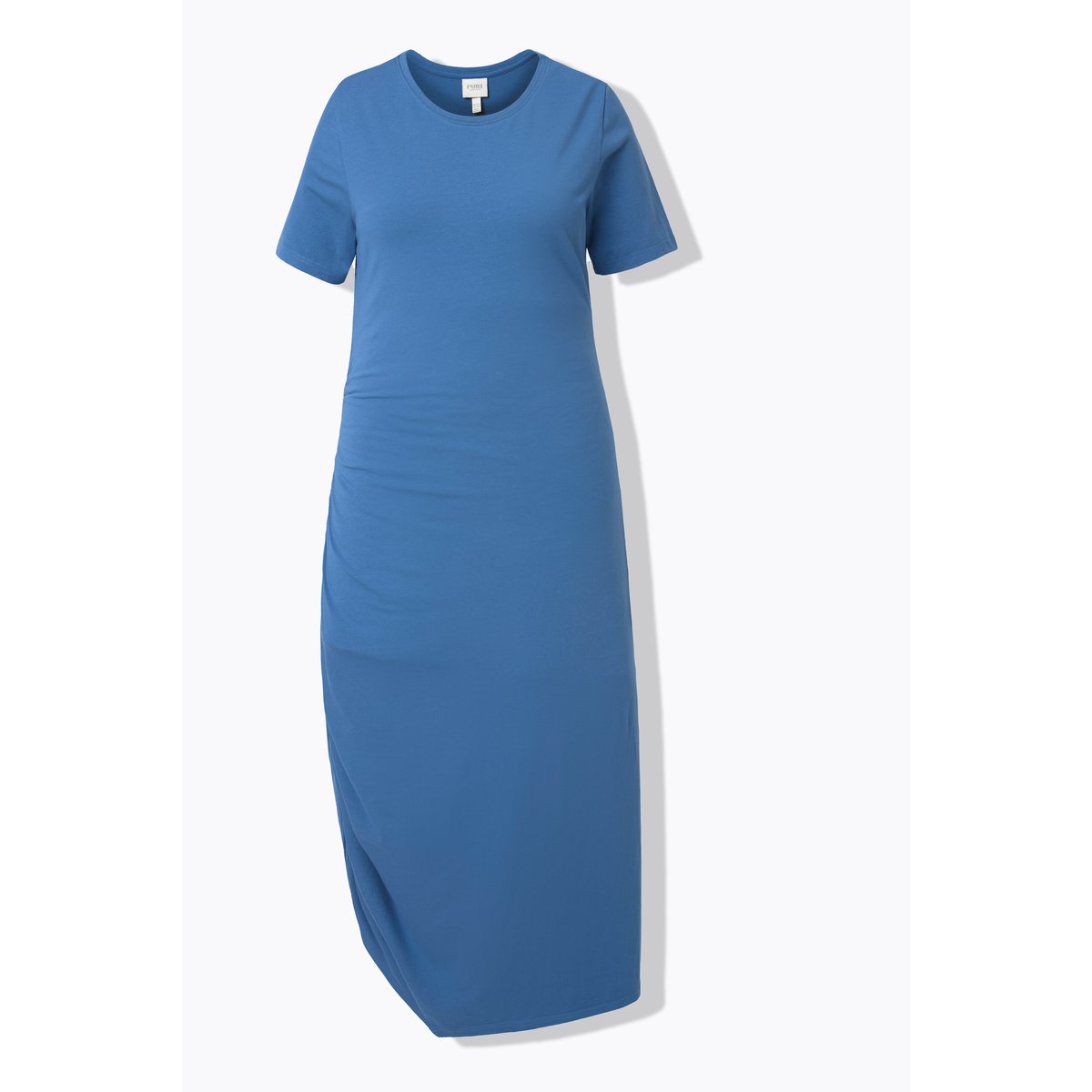 Robe maxi en coton bio, effet drapé bleu jean, ULLA POPKEN