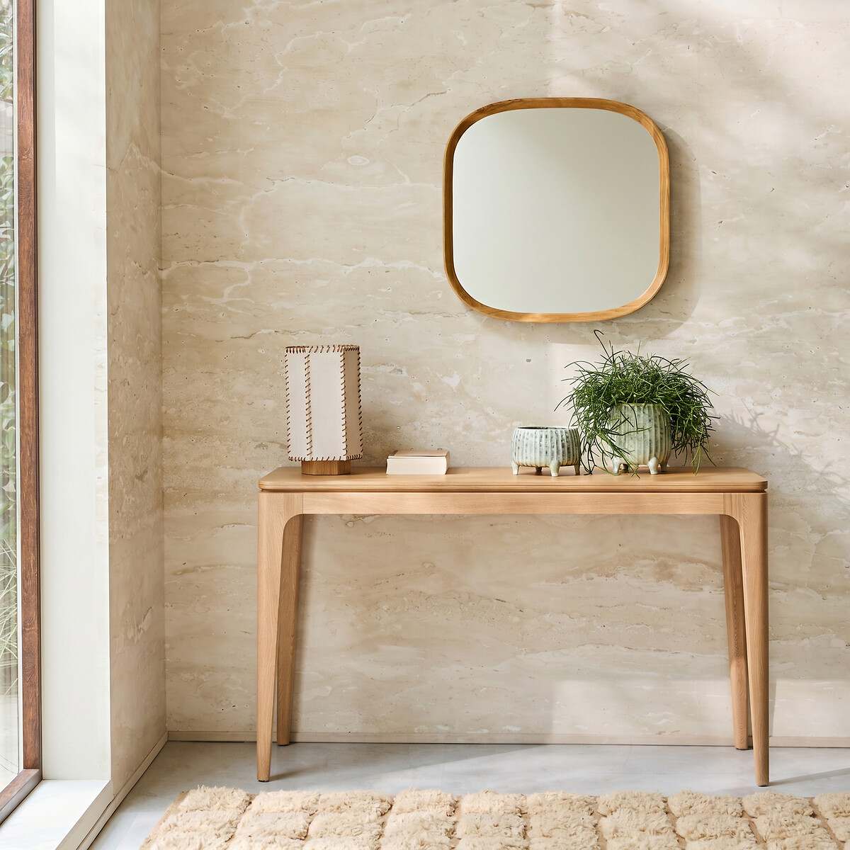 Console table extensible, en chêne massif et plaqué chêne, SANARA chêne naturel, AM.PM