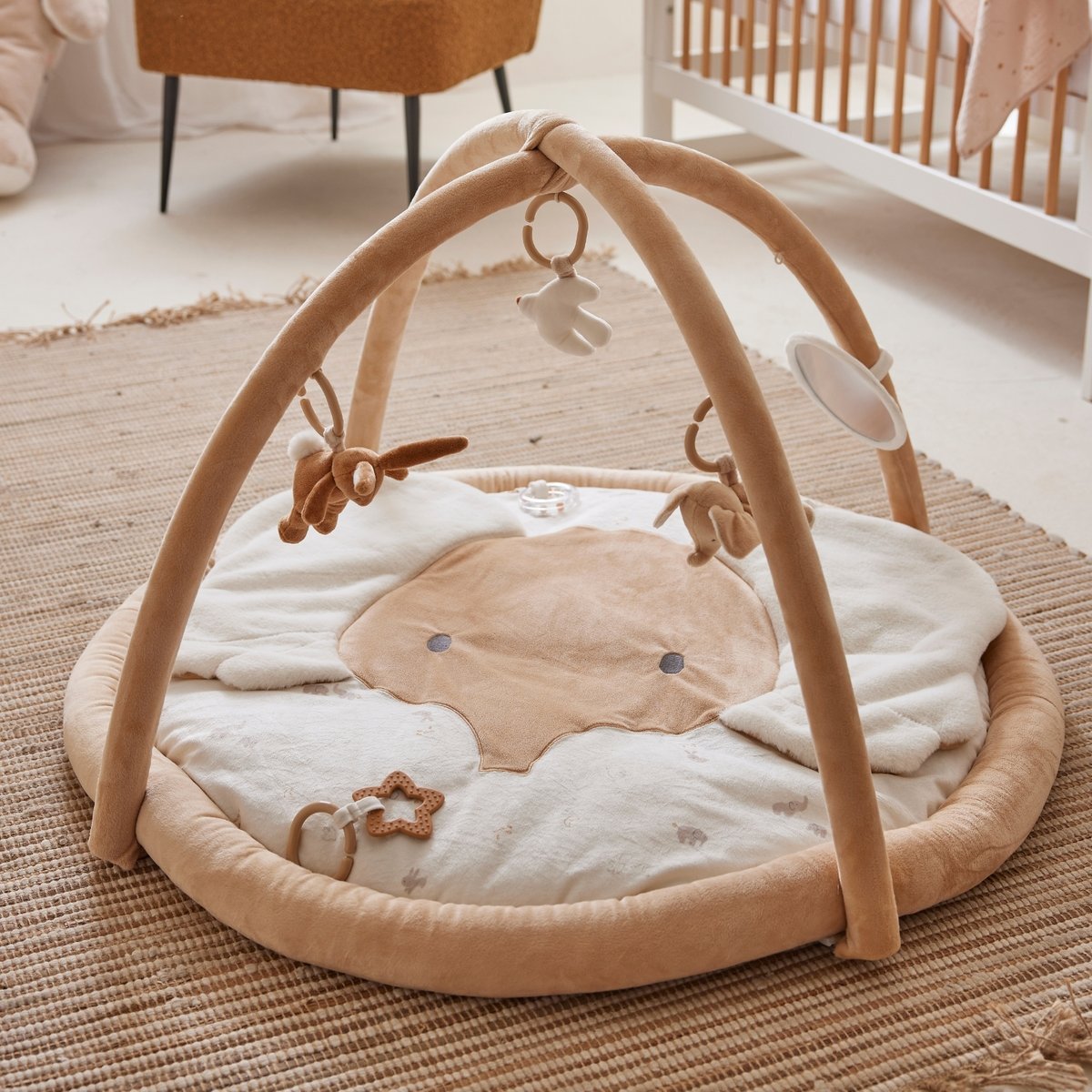 Tapis d'éveil avec arches ecru, blanc, marron, NOUKIE'S