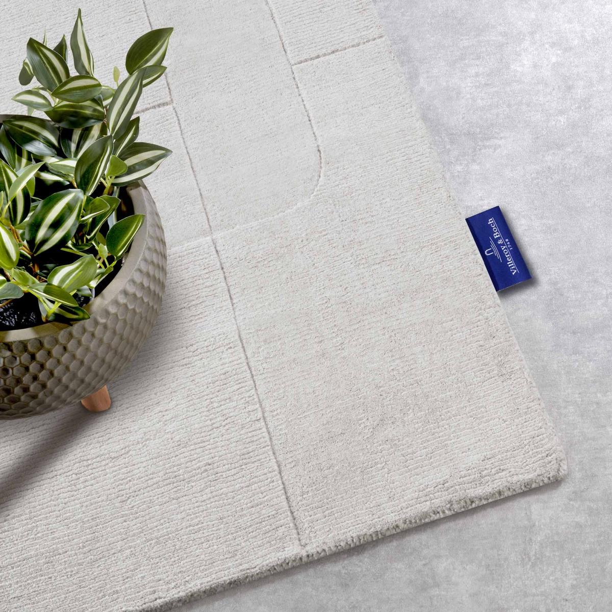 Tapis salon CHARLOTTE, motif géométrique crème, UN AMOUR DE TAPIS