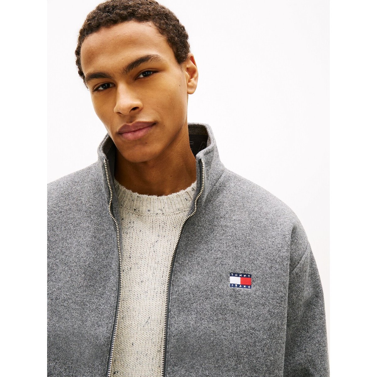 Veste bomber chaude gris chiné, TOMMY JEANS