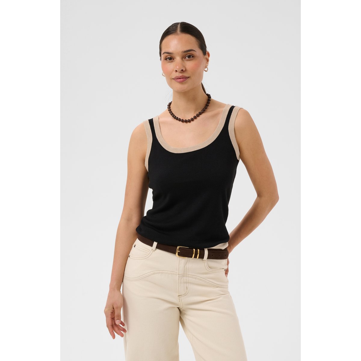 Pullover tricoté noir black deep, KAFFE