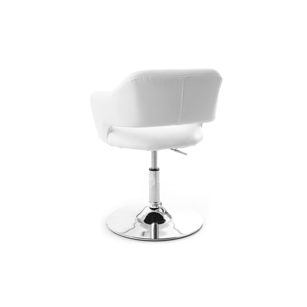 Fauteuil pivotant design blanc et acier chromé JESSY blanc, MILIBOO