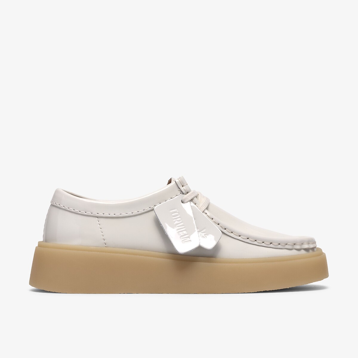 Sapatos em pele envernizada, TORVIEW W branco envernizado, CLARKS