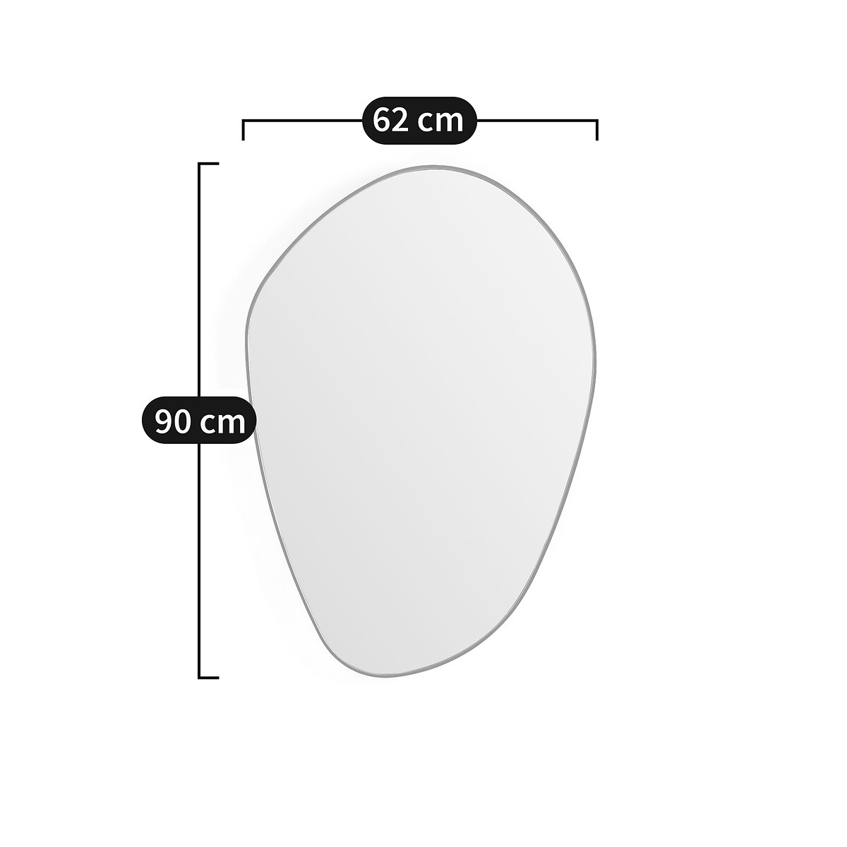 Lido Mirror in Satin Nickel H90cm transparent, AM.PM