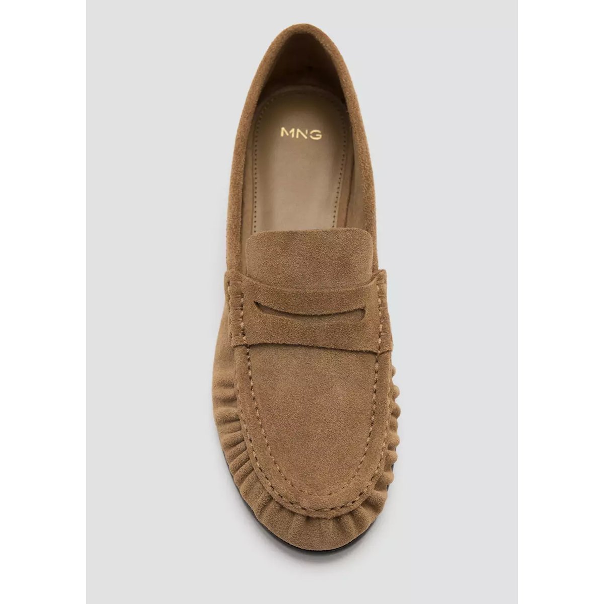 Mocassins cuir détail en forme de masque sable, MANGO