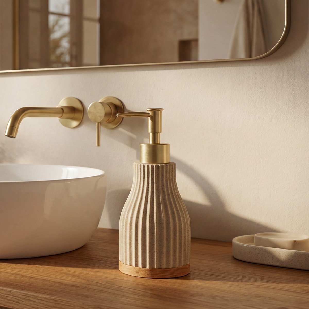Distributeur savon OCEANO beige, MAISON AUBERTIN