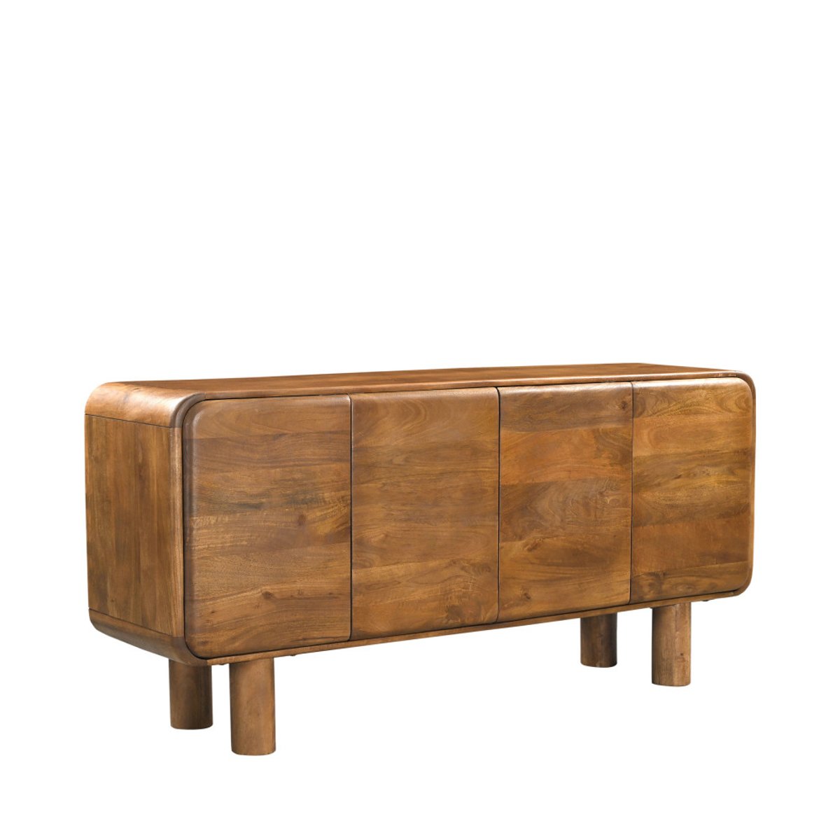 Buffet 4 portes en bois massif L160cm- SIRA bois foncé, DRAWER