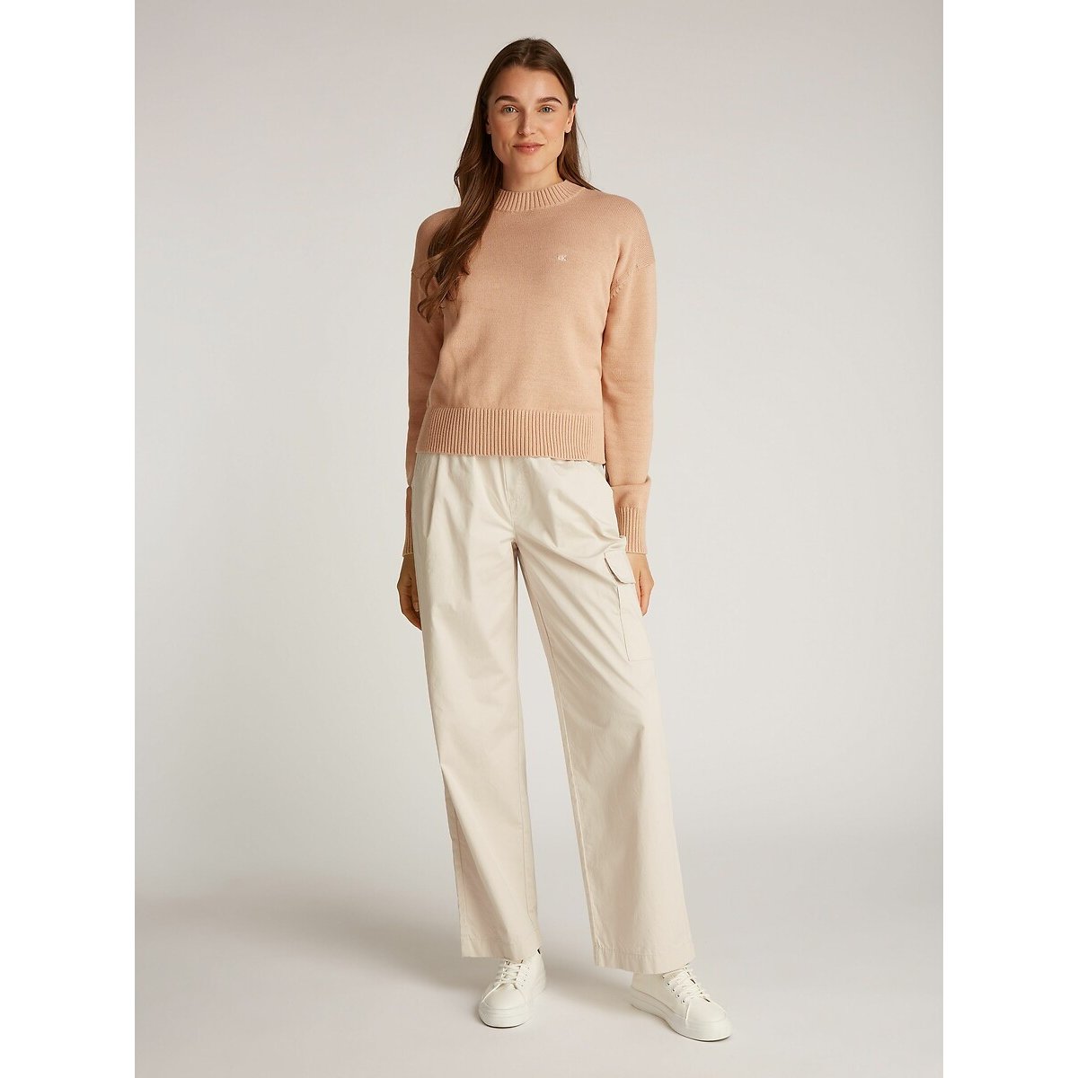 Trui met opstaande kraag met lange mouwen huidskleur, CALVIN KLEIN JEANS