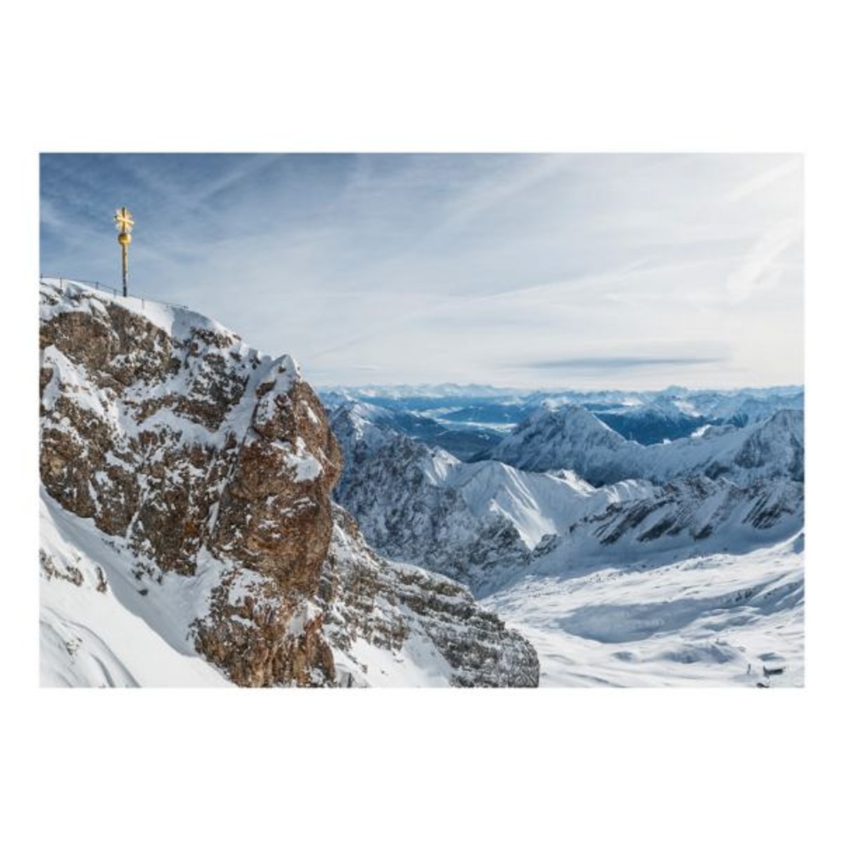 Papier peint intissé panoramique Paysage Zugspitze bleu, EDEN