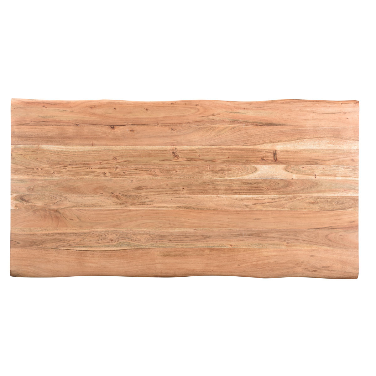 Table à manger rectangulaire en bois massif et métal noir L175 cm KORA bois clair / noir, MILIBOO
