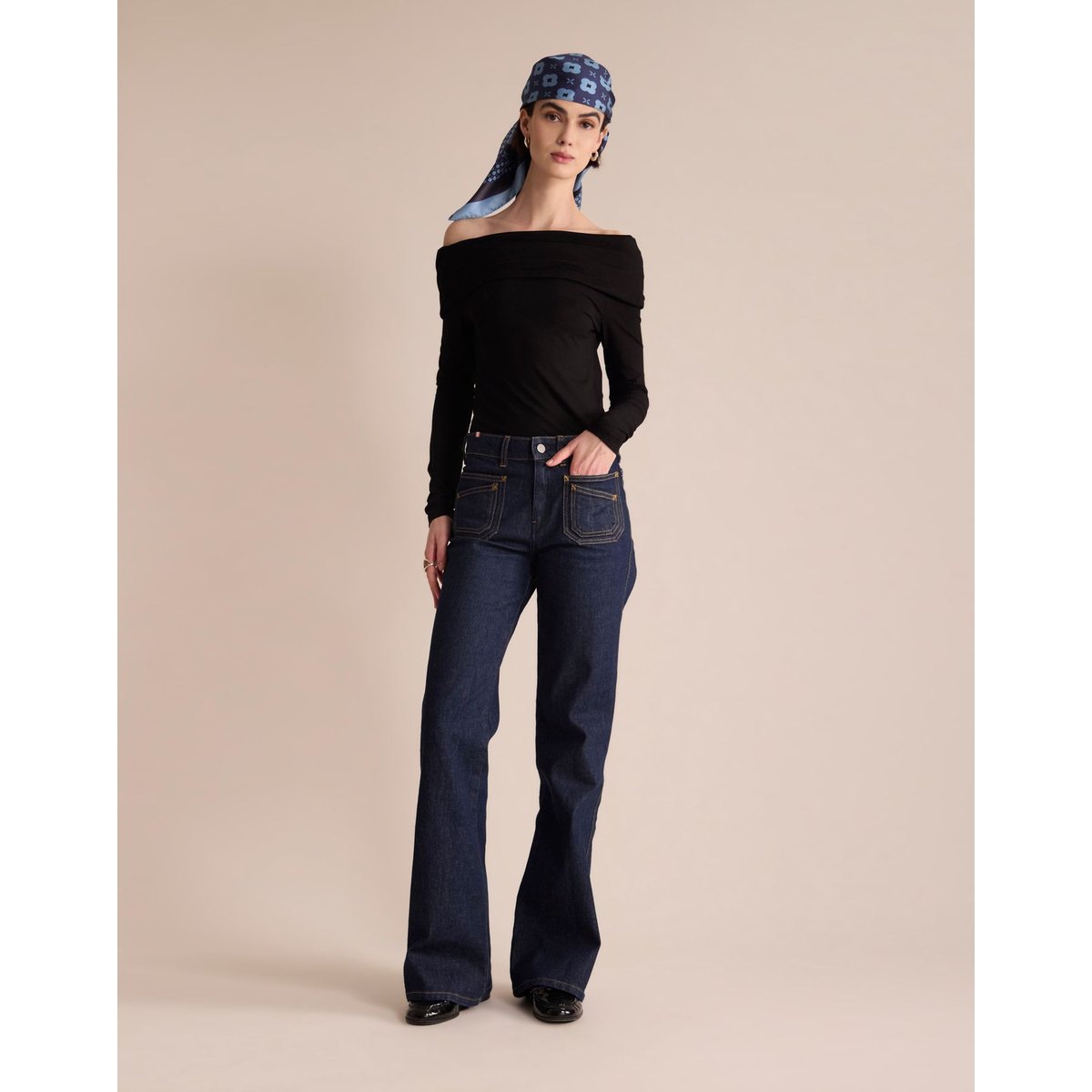 Foulard Lewis bleu, INES DE LA FRESSANGE PARIS