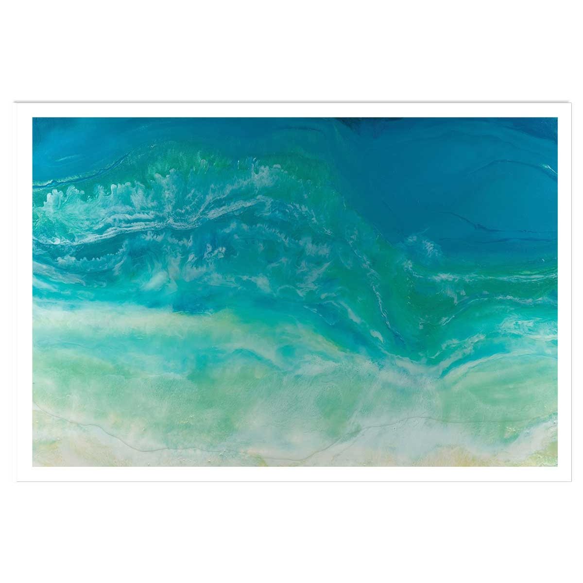 Poster bleu fluide affiche seule, HEXOA